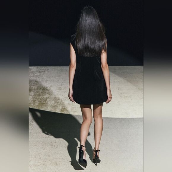 NWT ZARA Benla PEPLUM VELVETβDRESS ZW COLLECTION - Picture 9 of 15